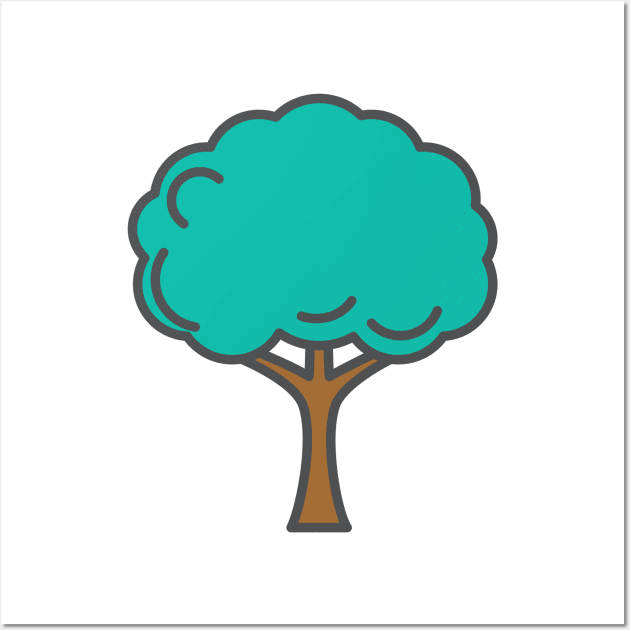 Cartoon Tree Environment Icon Wall Art by SWON Design